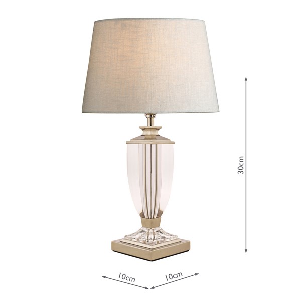 (image for) Laura Ashley Carson Small Table Lamp Polished Nickel & Crystal Base Only